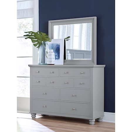 9-Drawer Chesser & Mirror Combo