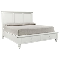 Queen Panel Bed with USB Ports and Storage Drawers