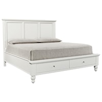 King Panel Bed with USB Ports and Storage Drawers