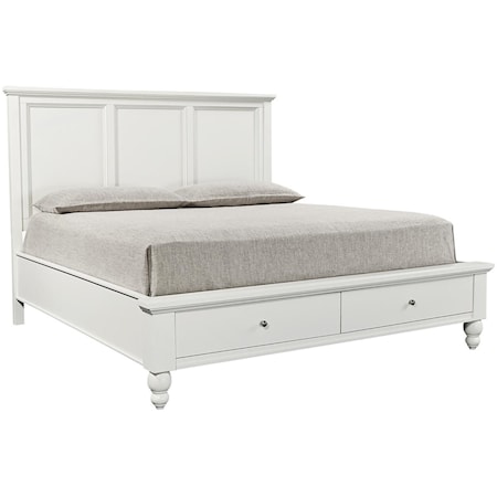 California King Panel Bed with USB Ports and Storage Drawers