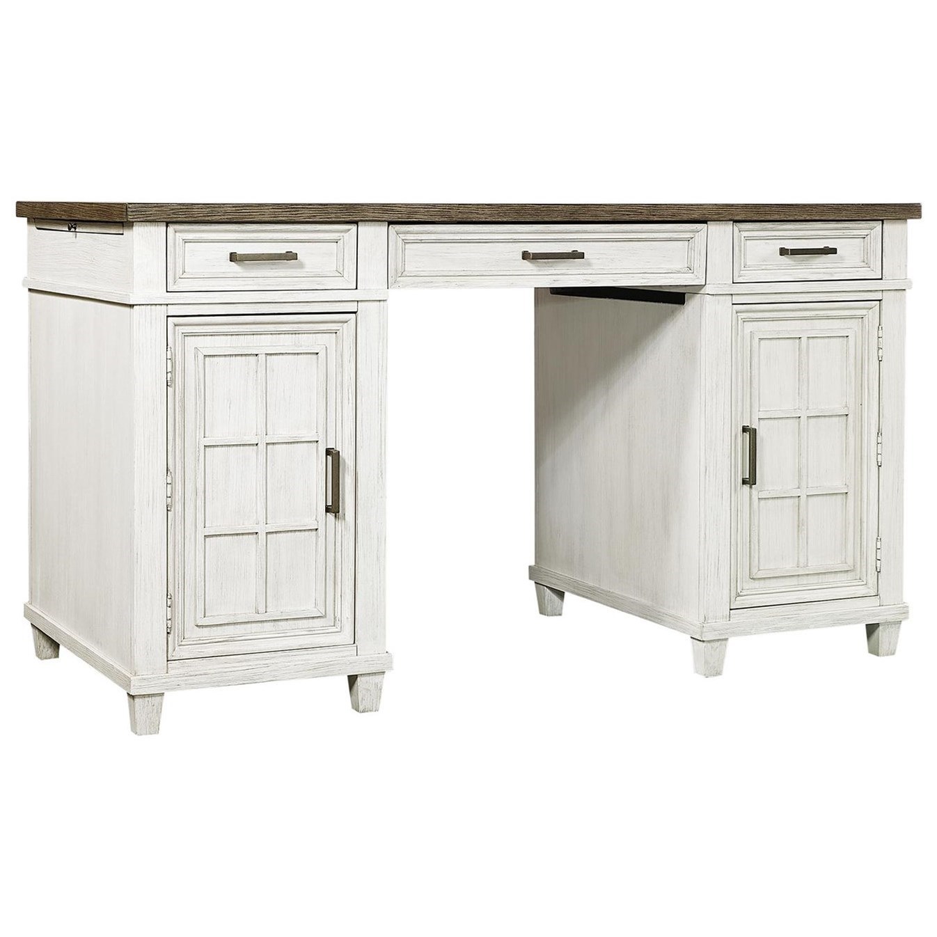 Aspenhome Caraway Farmhouse Counter Height Desk with Pullout Work