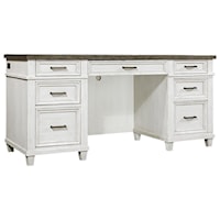 Credenza Desk with Drop-Front Drawer