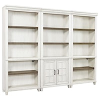 Farmhouse Bookcase Wall with Adjustable/Removable Shelving
