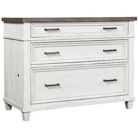 Farmhouse Lateral File Cabinet with Removable Dividers and Locking File Drawers
