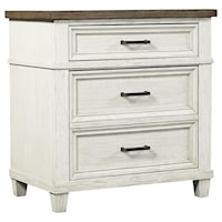 Farmhouse Nightstand with Felt-Lined Drawers and AC Outlets