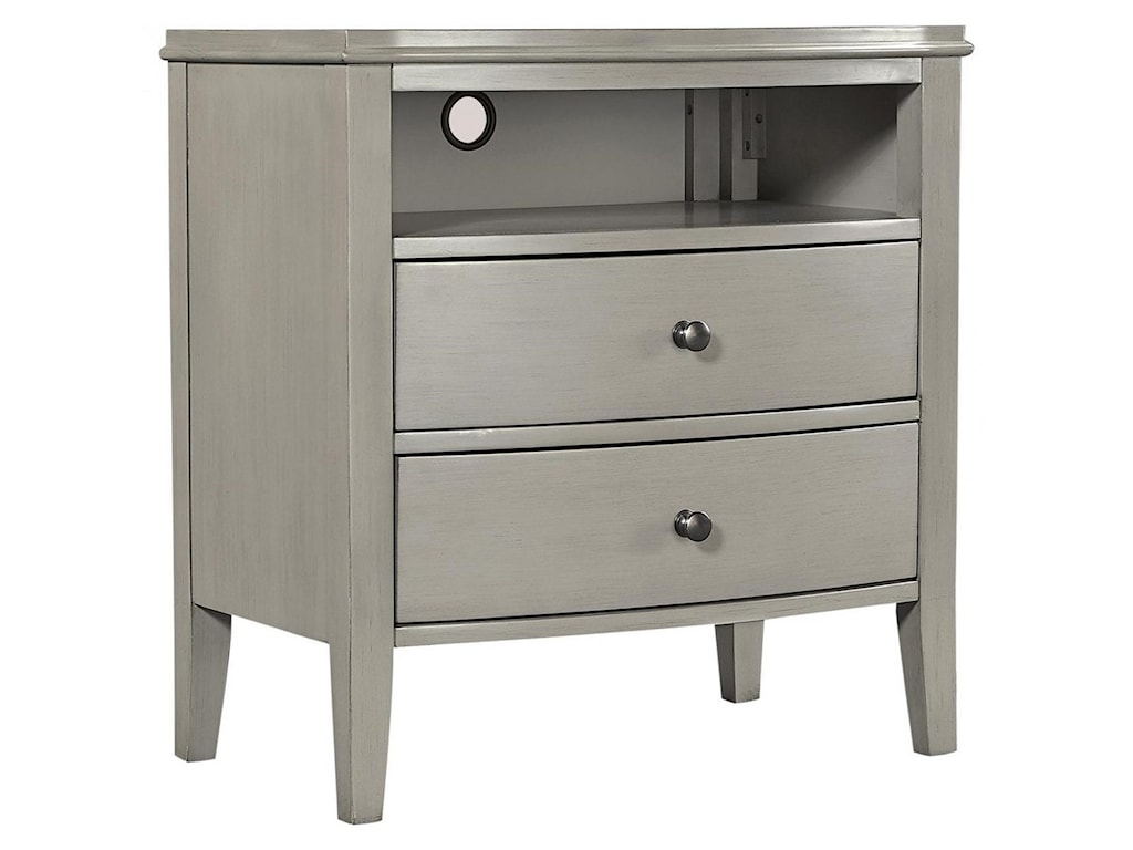 Aspenhome Charlotte Transitional 2 Drawer Nightstand with