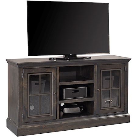 Transitional 59" TV Console with Wire Management 