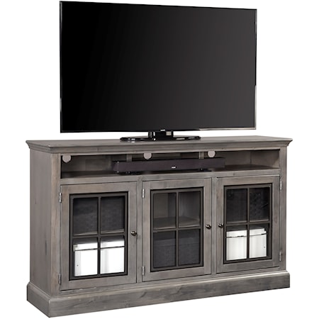 Transitional 66" Highboy TV Console with Wire Management