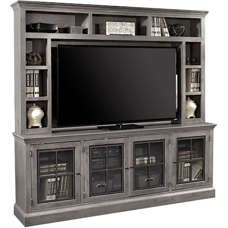 Casual 84" TV Console and Hutch with 4 Doors