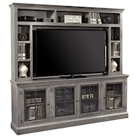 Casual 84" TV Console and Hutch with 4 Doors