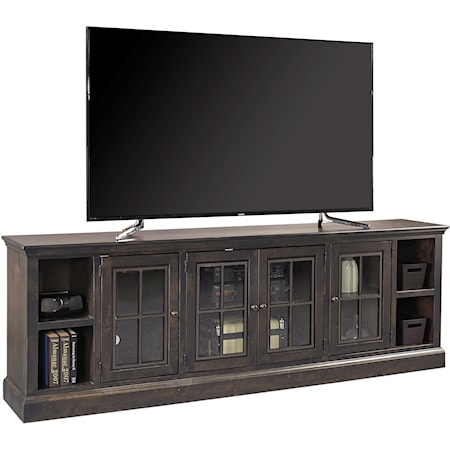 Transitional 96" TV Console with Wire Management System