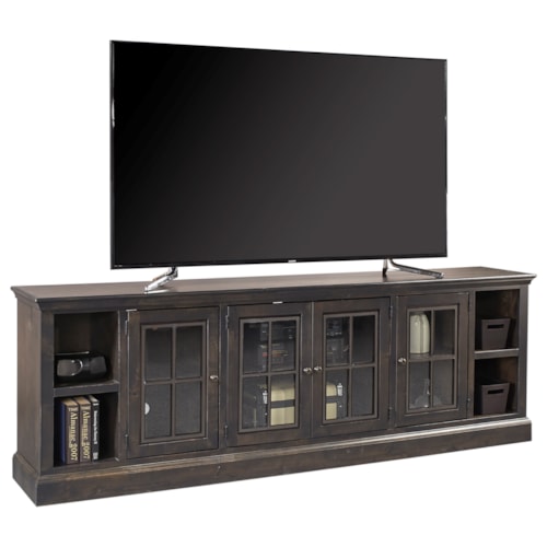 Transitional 96" TV Console with Wire Management System