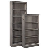 Transitional 72" Bookcase with Four Fixed Shelves