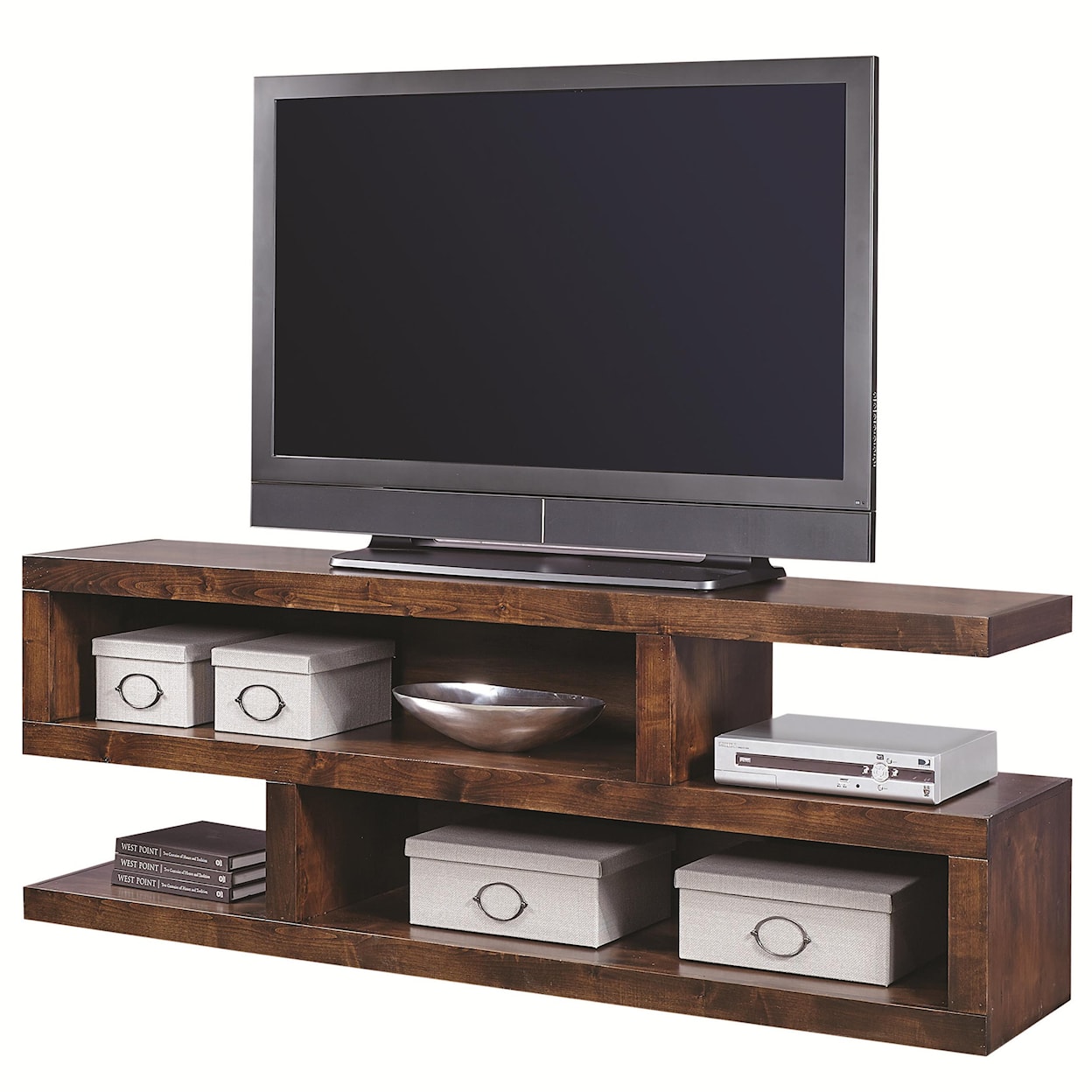 Aspenhome Contemporary Driftwood 74 Inch Open Console