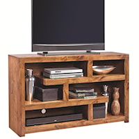 60 Inch Open Console with Geometric Shelving