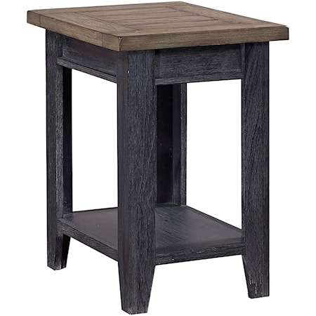 Chairside Table with Two-Tone Finish