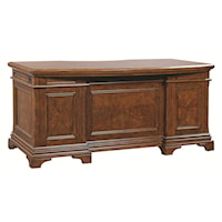 66-Inch Curved Executive Desk with 4 Utility Drawers and Felt-Lined Top Drawers