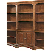 Open Bookcase with 4 Shelves and Two Small Panel Doors