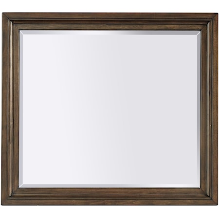 Transitional Mirror with Chestnut Finished Frame