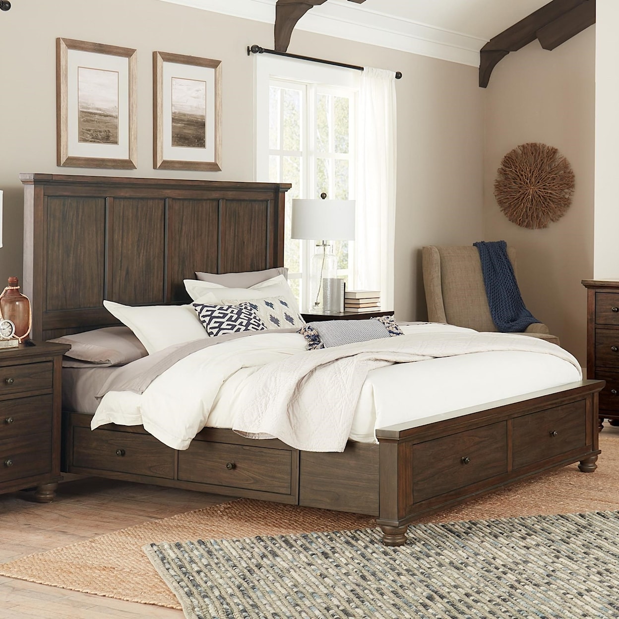 Aspenhome Hudson Valley Cal King Storage Panel Bed