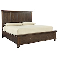 Transitional Queen Storage Panel Bed