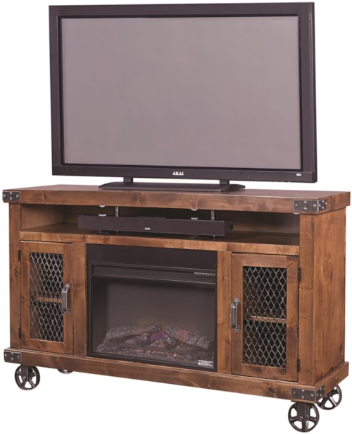 62" Fireplace Console with Soundbar Area