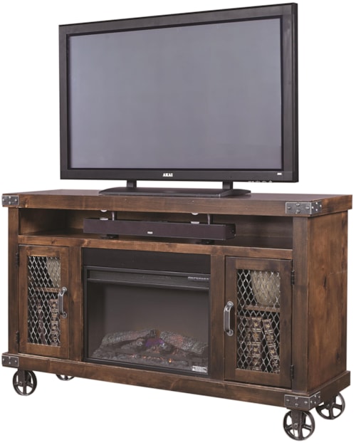 62" Fireplace Console with Soundbar Area