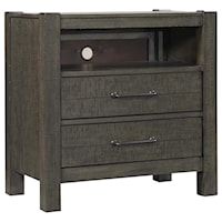 Transitional 2-Drawer Nightstand with Outlets