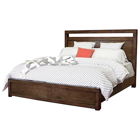 Contemporary Queen Panel Bed with Dual USB Ports