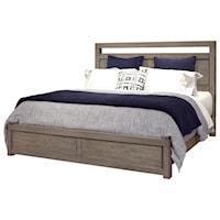 Contemporary California King Panel Bed with Dual USB Ports