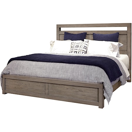 Contemporary King Panel Bed with Dual USB Ports