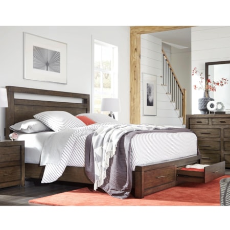 King Panel Storage Bed