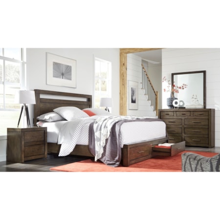 Queen Panel Storage Bed