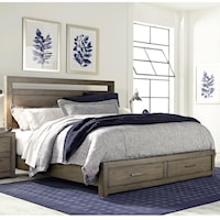 Contemporary Queen Panel Storage Bed with Dual USB Ports