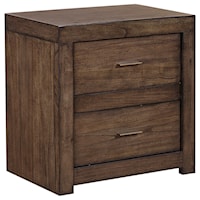 Contemporary 2-Drawer Nightstand with AC Outlets