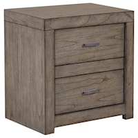 Contemporary 2-Drawer Nightstand with AC Outlets