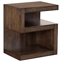 Nightstand S-Shaped with Two Shelves