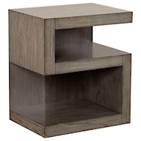 Contemporary S Nightstand with Open Shelving