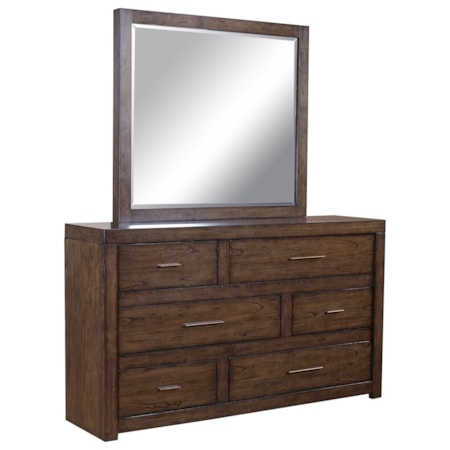 Dresser and Mirror Set