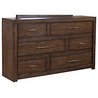 Contemporary 6-Drawer Dresser with Felt-Lined Top Drawers