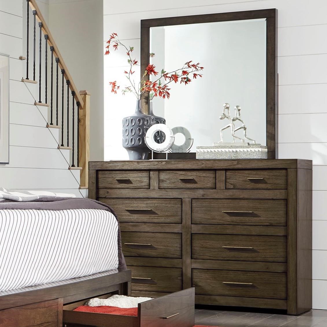 Rachael Ray Home Alexis 000028529497 6 Drawer Dresser and Mirror Set with  Gold Accents | Crowley Furniture & Mattress | Dresser + Mirror Combo