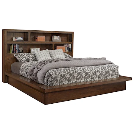 Contemporary Queen Platform Bed with Dual USB Ports