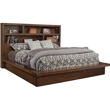 Contemporary Queen Platform Bed with Dual USB Ports