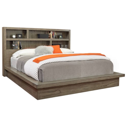 Contemporary Queen Platform Bed with Dual USB Ports