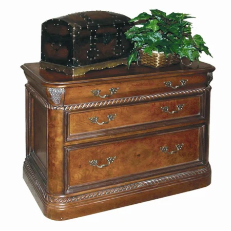 2 Drawer Locking Lateral File with Traditional Case Moulding Details