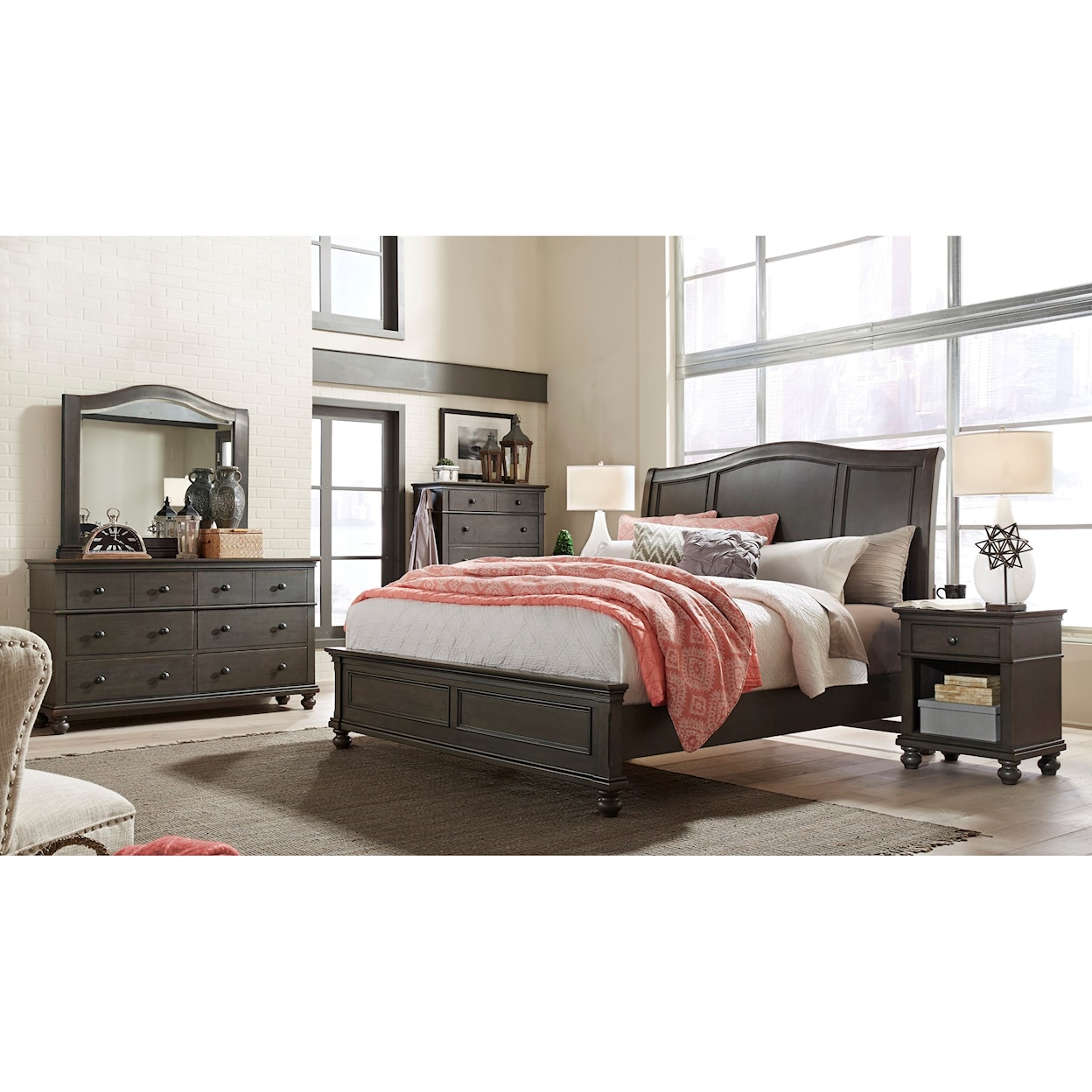 Aspenhome Oxford Cal King Sleigh Bed