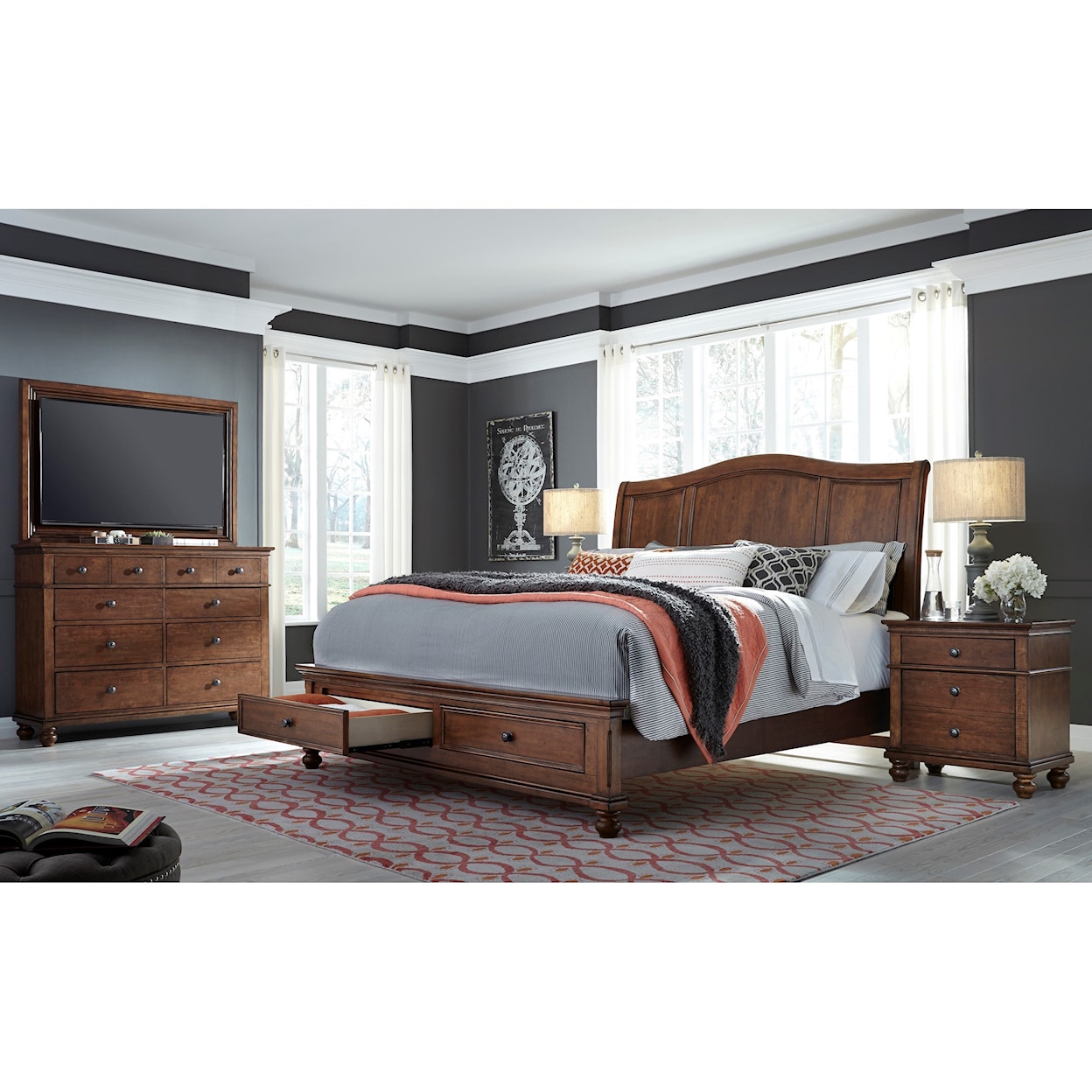 Aspenhome Oxford Cal King Storage Bed