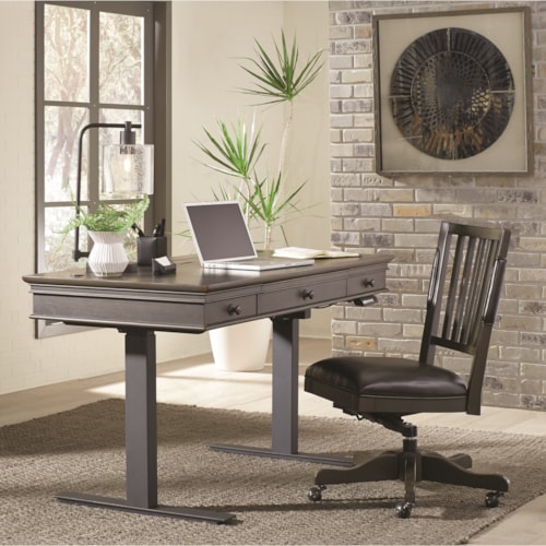 60" Adjustable Desk with Outlets and USB Ports