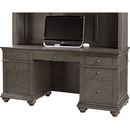 Credenza Desk with Locking File Drawer