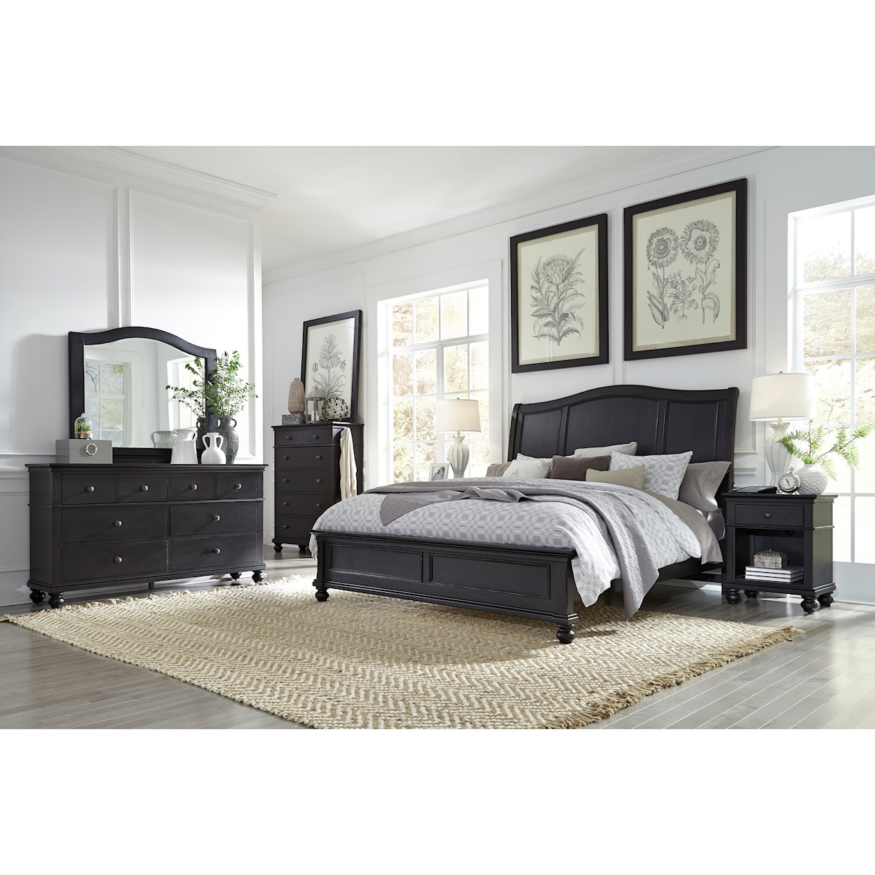 Aspenhome Oxford Queen Sleigh Bed